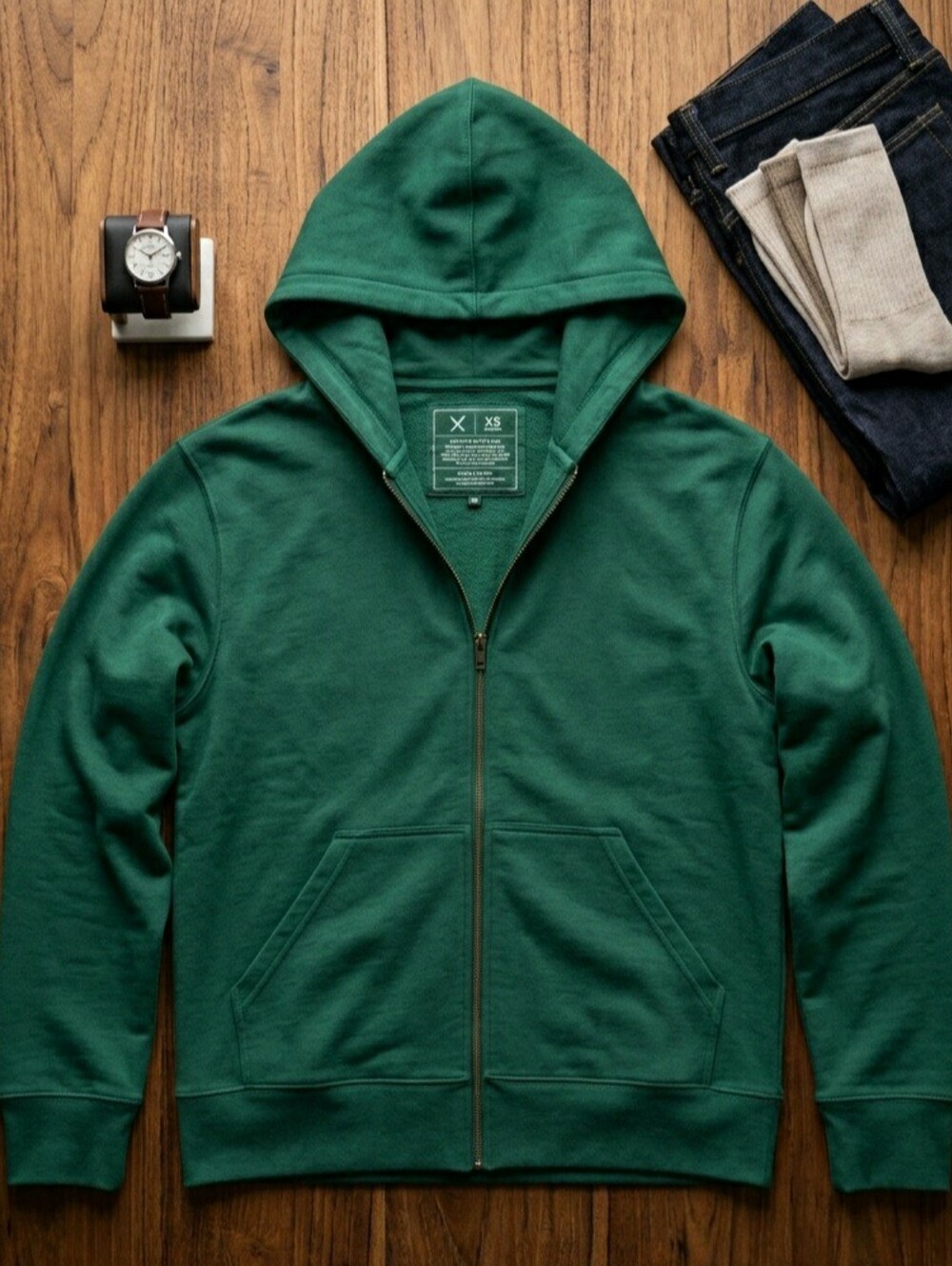 XERSION Emerald Green Fleece Full Zip Hoodie Sweatshirt Performance Jacket NWT